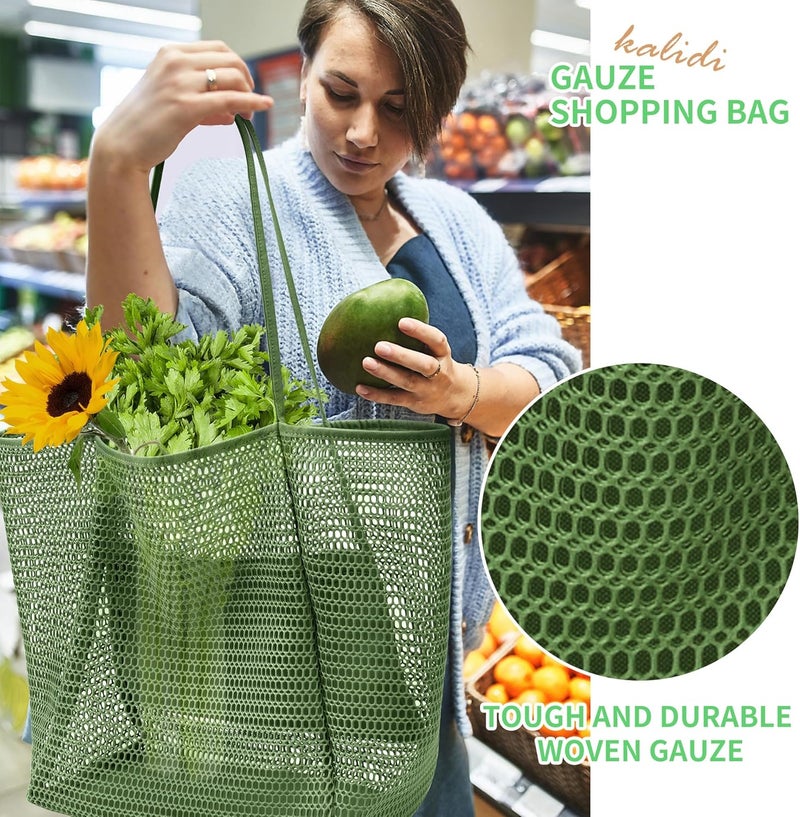KALIDI BeachNylon Mesh Tote Bag, Casual Tote Bag Hobo Women Foldable MAX 23L Shoulder Bag For Beach Picnic Vacation - Image 2